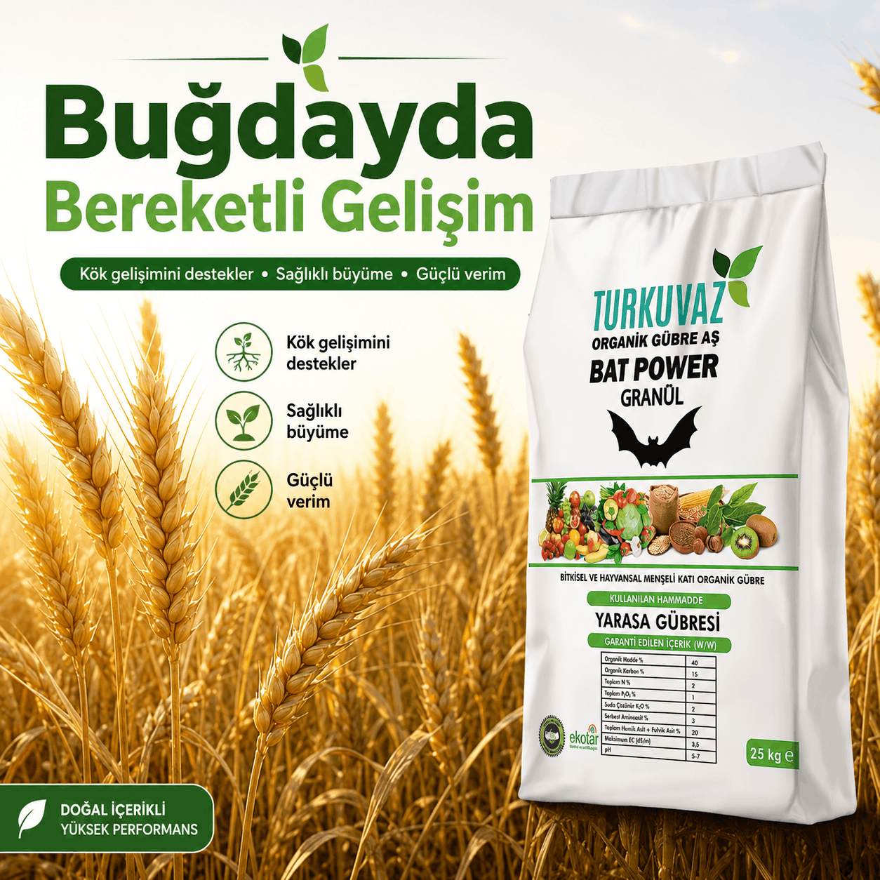 25 Kg. Turkuvaz Bat Power Granül Yarasa Gübresi - 2,148.00 Tl Kdv